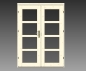 Preview: Das Blockhaus hat eine Doppeltür mit Klarglas.