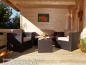 Preview: Die Terrasse vom 5-Eck Gartenhaus Nina 28-B bietet viel Platz für gemütliche Stunden.