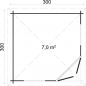 Grundriss 5-eck Blockbohlenhaus Victoria 40-B.