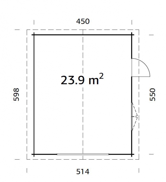 Grundriss Holzgarage Meran 44-B ISO.