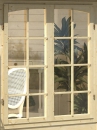 Doppelfenster mit Echtglas und Beschl�gen f�r den zus�tzlichen Selbsteinbau in den Gartenpavillon Louise.