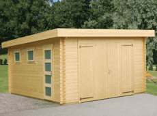 Garage mit Pultdach