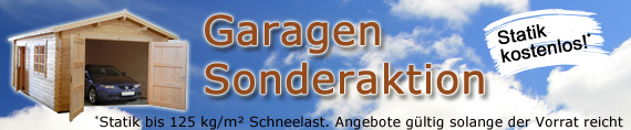 Aktion: Holzgarage zu Sonderpreisen inklusive kostenloser Statik!
