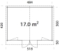 Preview: Grundriss Gartenhaus Klara 17,0m².