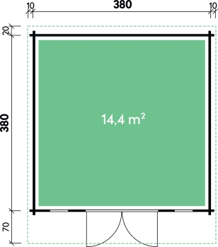 Grundriss Gartenhaus Rikke 383840.