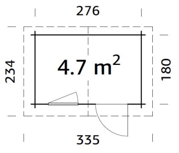 Grundriss Gerätehaus Klara 4,7m² .