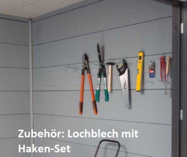 Lochblech mit 18 Gerätehaken