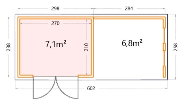 Grundriss Classico 3024 mit Lounge2824 rechts mit 2 Fenstern