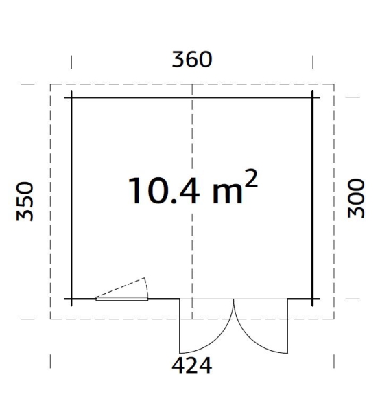 Klara 10,4m² Grundrisszeichnung.