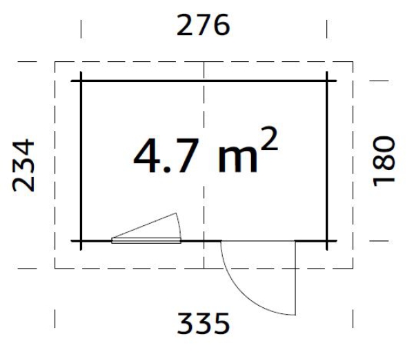 Grundriss Gerätehaus Klara 4,7m² .