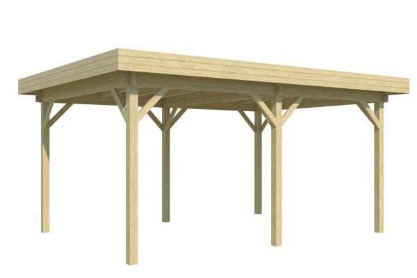 Carport Tenerife 18,6m² mit Leimholzpfosten 12 x 12 cm.