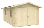 Holzgarage Typ 40-16,5m², Größe 3,20 x 5,70 m als unbehandelter Bausatz.